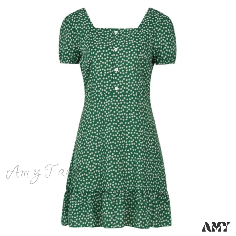 Amy Fashion - Boho Floral Ruffle Short Mini Dress - Image 6