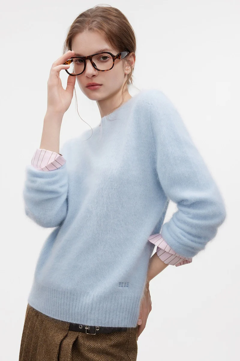 Wool Crew Neck Casual Knit Base Layer