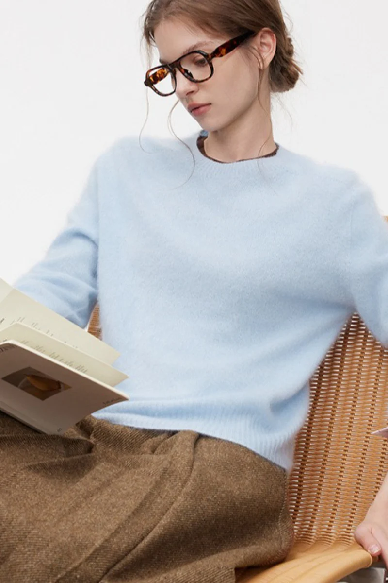 Wool Crew Neck Casual Knit Base Layer - Image 2