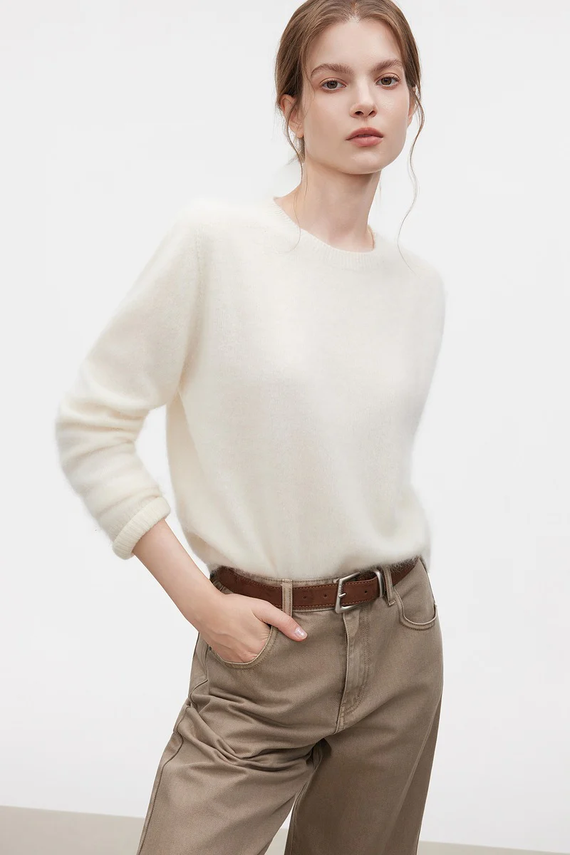 Wool Crew Neck Casual Knit Base Layer - Image 3