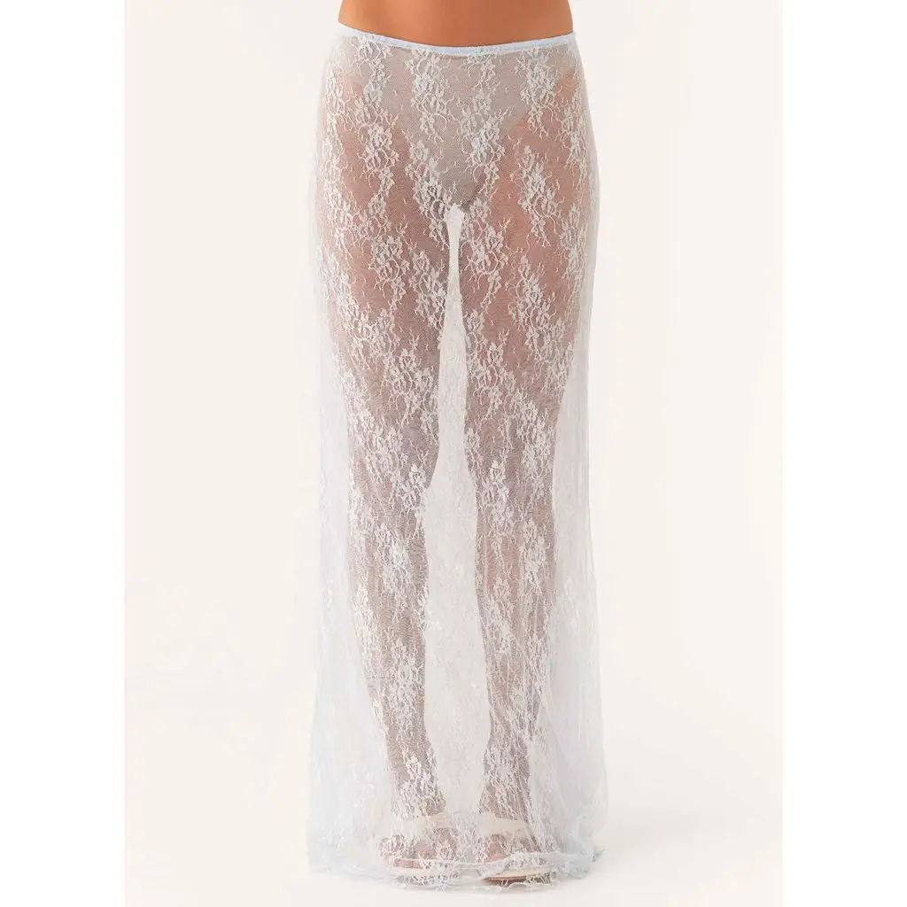 Y2K Floral Lace Sheer Long Skirt - Image 5