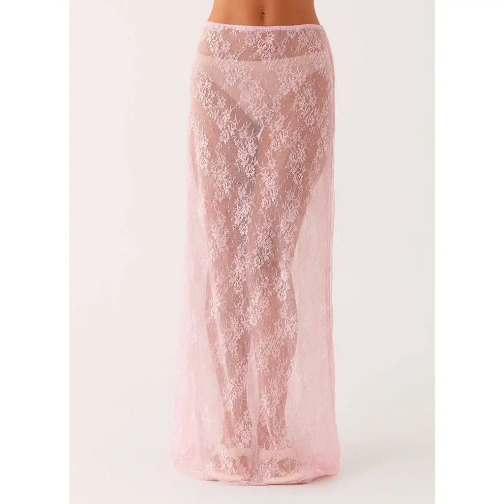 Y2K Floral Lace Sheer Long Skirt - Image 6