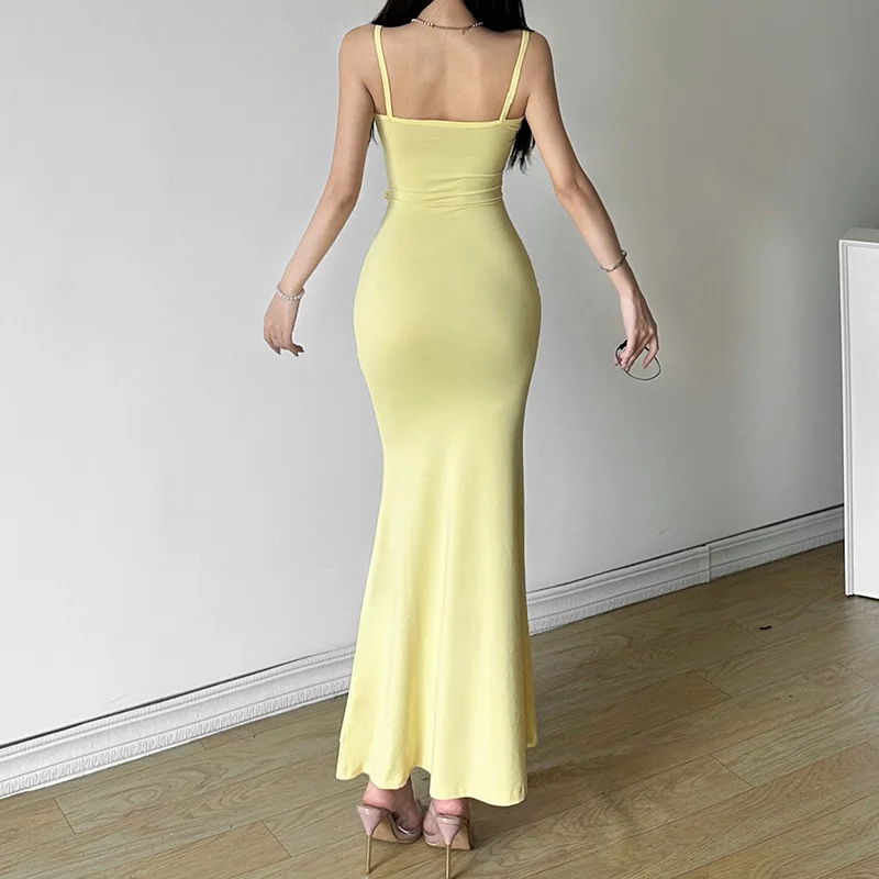Yellow 3D Flower Cut Out Midi Dress - Image 3