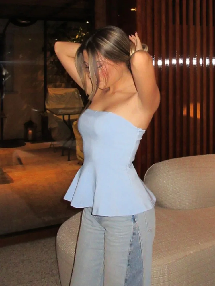 Zipper Backless O-Neck Crop Top - Image 4
