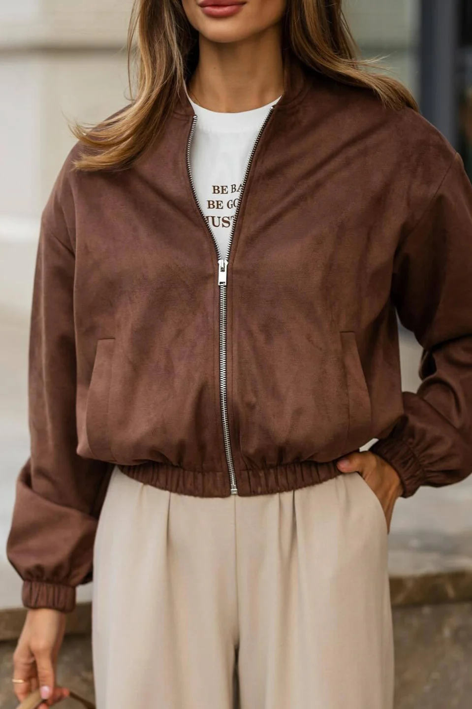 Zipper Suede Warm Street-Style Jacket - Image 6